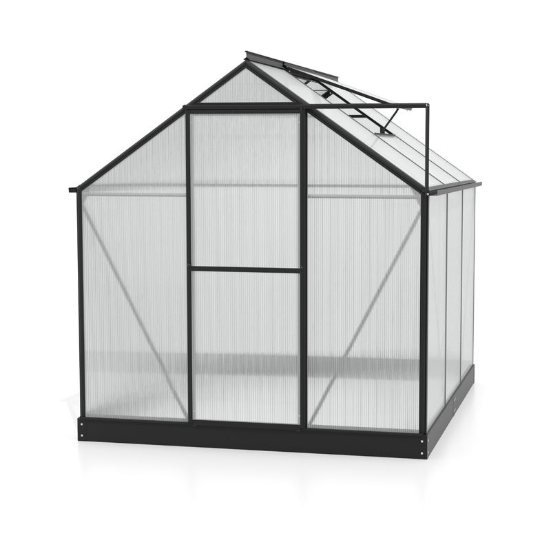 Vitavia Gewächshaus Eos in Schwarz mit Polycarbonat-Verglasung und Stahlfundamentrahmen, B/T/H: 197,7 x 208,0 x 229,0 cm - Bild 2