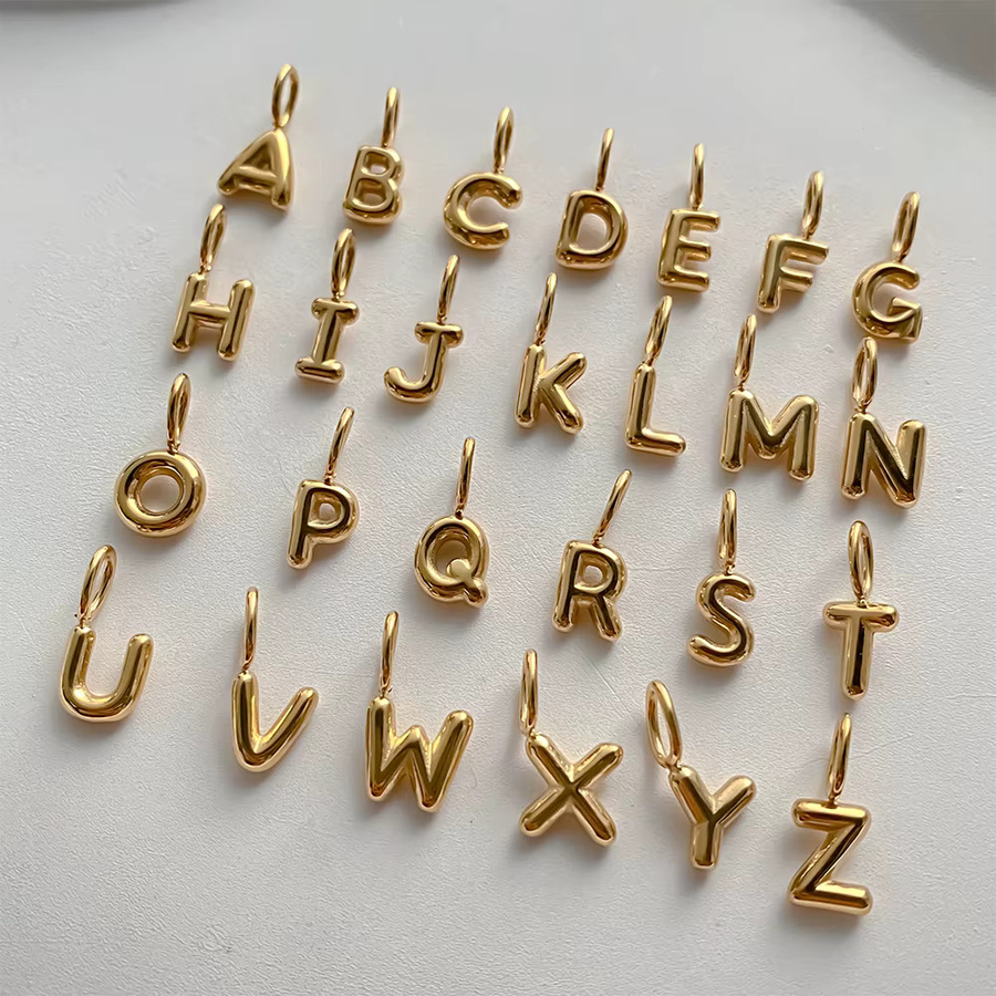 EMANCO Anhänger Edelstahl, 3D Bubble Alphabet, Gold, Unisex - Bild 3