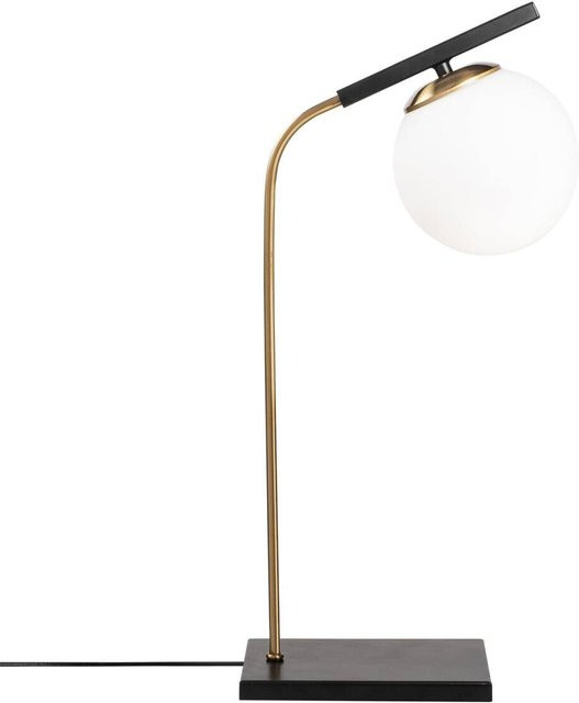 Opviq Tischleuchte aus Glas und Metall in Gold und Schwarz, B/T/H: 26 x 15 x 55 cm, E27 - Bild 1