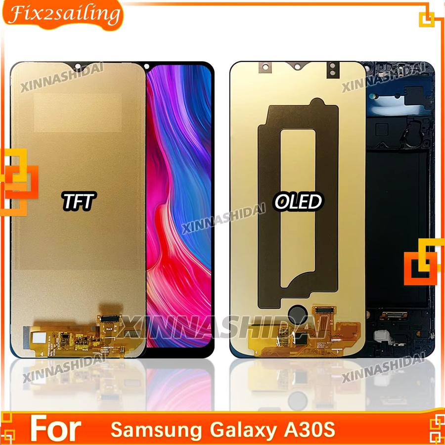 Samsung A30s A307 OLED LCD-Display mit Touchscreen-Digitizer-Baugruppe und Rahmen in Schwarz - Bild 1