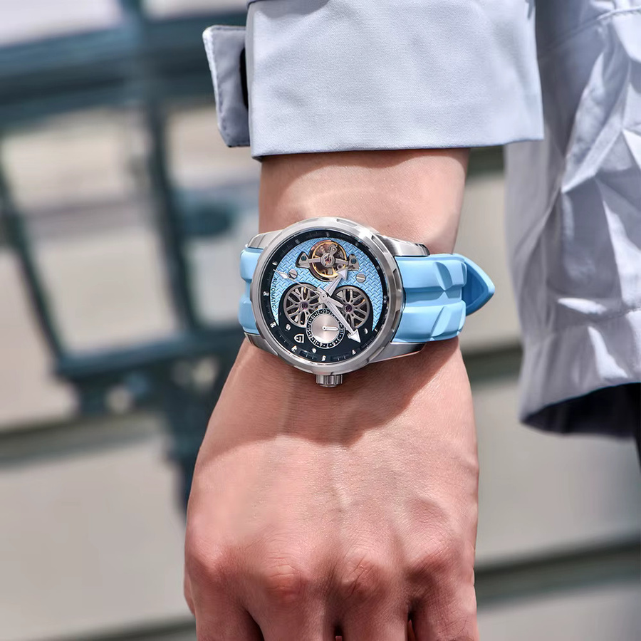 PAGANI DESIGN Armbanduhr, Tourbillon-Skelett, Mechanisch, Edelstahl, Kautschuk, Herren - Bild 4
