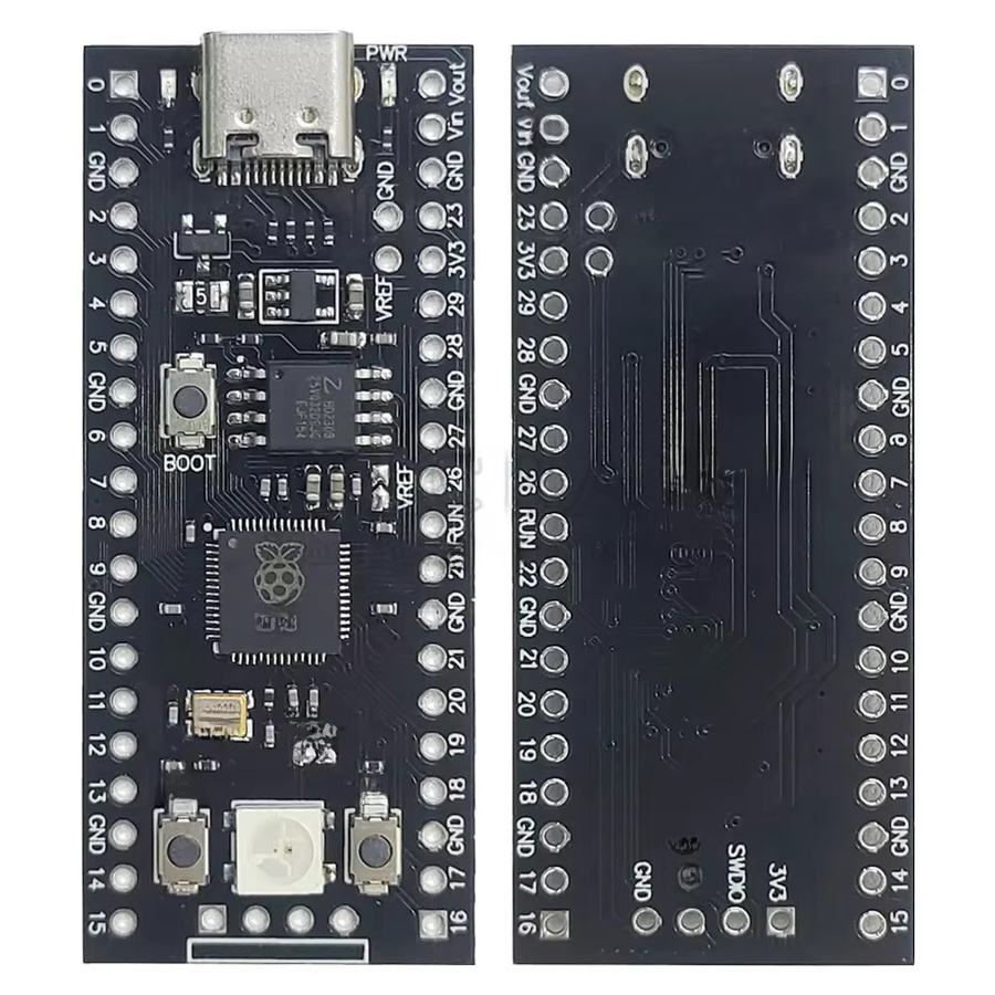Raspberry Pi Pico RP2040 Entwicklungsplatinenmodul in Schwarz mit 16 MB Flash und 264 KB RAM für MicroPython Core Hauptsteuerung - Bild 3