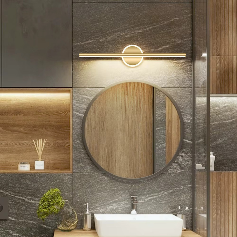 Moderne LED-Wandleuchte CETANT in Schwarz und Gold mit Up-Down-Licht für Badezimmer, Schlafzimmer und Flur - Bild 2