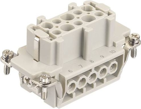 HARTING Stifteinsatz 09360102701 mit 10 Schrauben in Grau aus Kunststoff - Bild 1