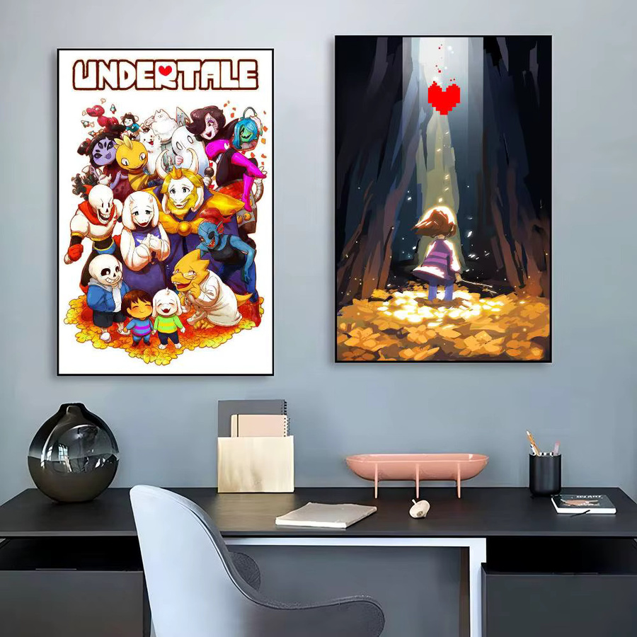 Undertale Anime Wandaufkleber aus wasserfestem Papier, Mehrfarbig, Rechteckig - Bild 3