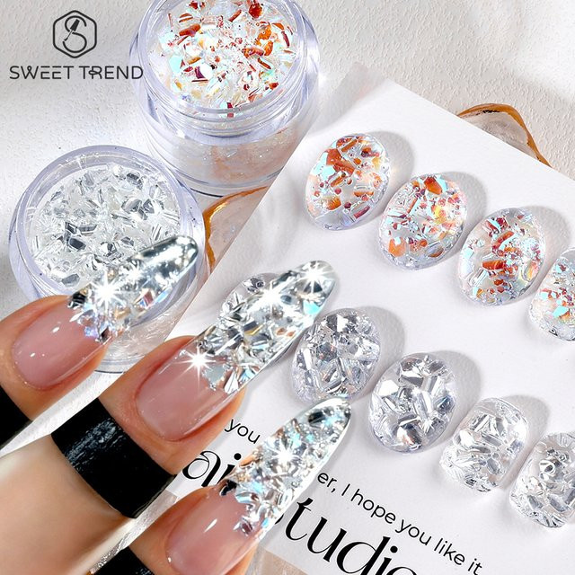 SWEET TREND Nagelpailletten Glitzerflocken, Glänzend, 2 Boxen - Bild 1