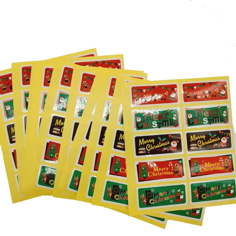 CBTstationery Weihnachten Aufkleber Set mit Motiv Weihnachtsmann, Schneemann und Elch für Kuchen, Backen und DIY Geschenke, 100 Stück, Mehrfarbig - Bild 2