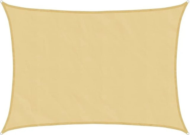Furnicato Sonnensegel rechteckig aus Polyester-Oxford in Sandfarbe, Breite: 7 m, Tiefe: 5 m - Bild 1