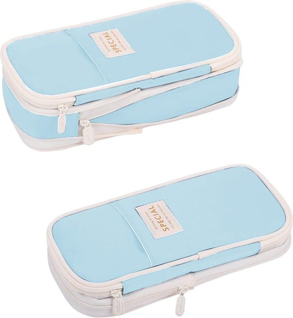 Kawaii Federmäppchen mit großer Kapazität als Stiftetasche für Mädchen und Studenten, blau - Bild 1