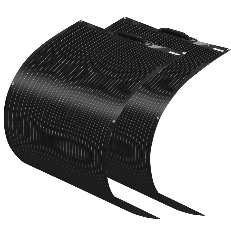 xinpuguang Solarpanel Set 200W, 2 x 100W flexible monokristalline Solarzellen, Schwarz, für Marine, Wohnmobil und Boot - Bild 2