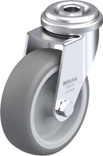Blickle LRA-TPA 75G Lenkrolle aus Stahl und Kunststoff, Farbe: Grau, Rad-Durchmesser: 75 mm, Tragfähigkeit: 75 kg - Bild 1