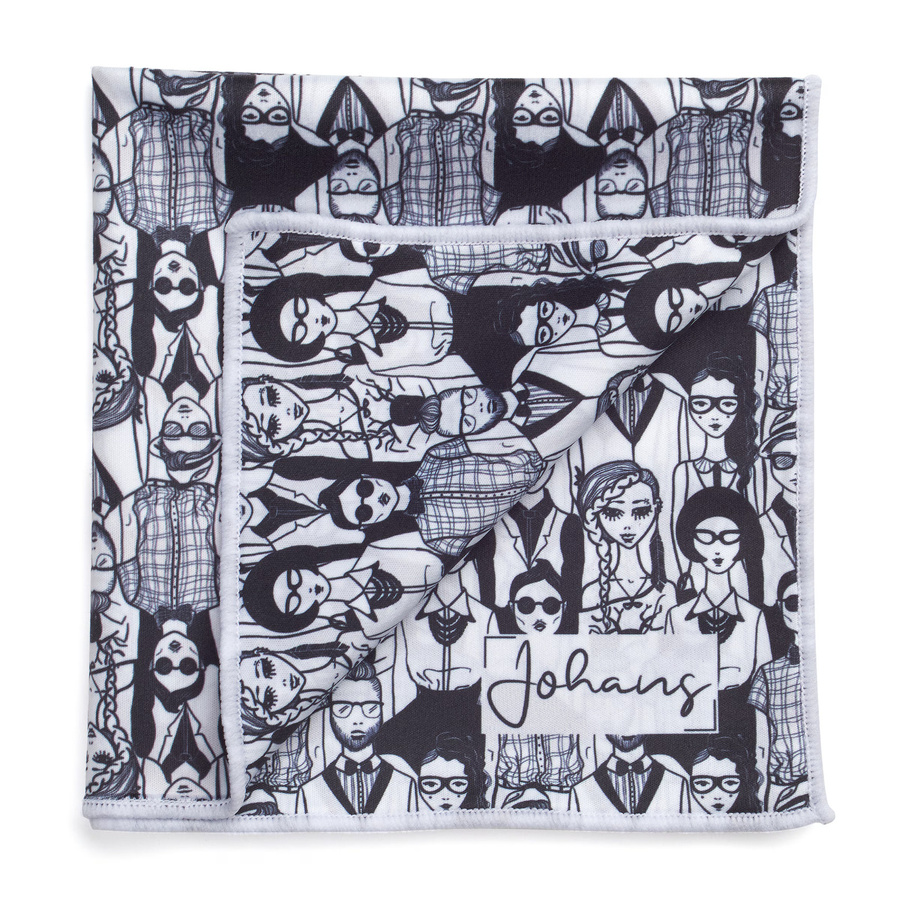 Johans Brillenputztuch Crowd in Black Multicolour, B/T/H: 30 x 30 x 30 cm - Bild 1