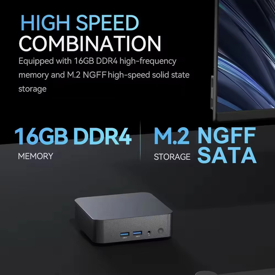 FUCHU Mini-PC Gaming Computer mit Intel Core i9 10980HK, 16GB RAM, 1TB M.2 SSD und Windows 11 Pro, Schwarz - Bild 5