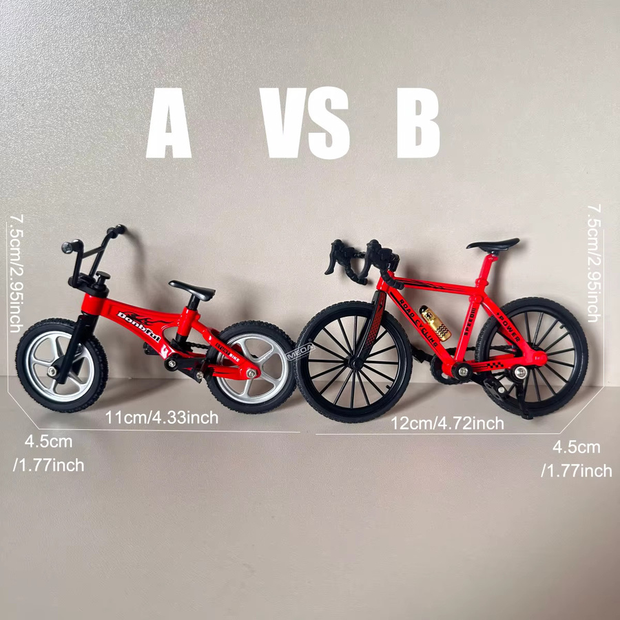 MEOA Finger Skateboard Mountainbike, Metall, Rot - Bild 2