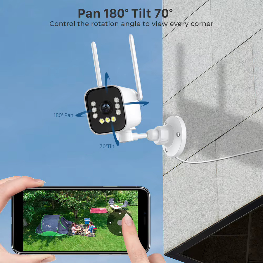 ANBIUX PTZ WiFi Outdoor Überwachungskamera mit 8MP 4K Auflösung, AI Menschliche Erkennung und Farb-Nachtsicht, Weiß - Bild 2