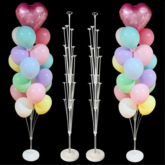 Runtowo Ballonständer-Set in Weiß mit Sockel und Stange für Party-Dekorationen wie Geburtstag oder Hochzeit - Bild 1