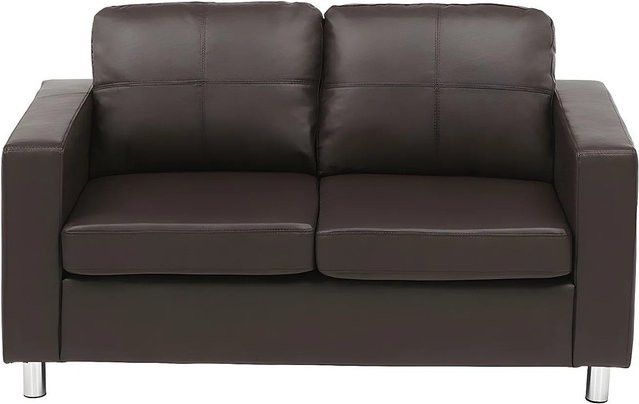 Vente-unique Sofa Ackley in Schokobraun mit Kunstleder und Armlehnen, Breite: 140 cm - Bild 1