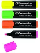 Soennecken Textmarker Set mit Spitzeltinte in Mehrfarben und Keilspitze, 4er Pack - Bild 1