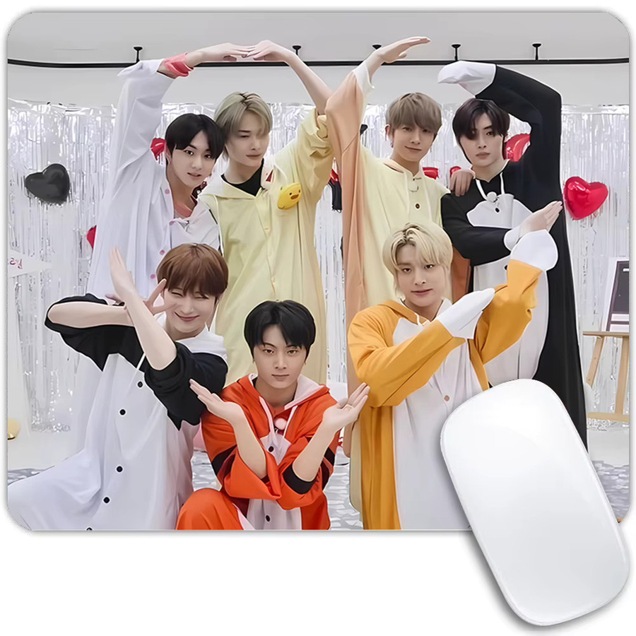 ENHYPEN Kpop Mauspad Multicolor, rutschfeste Schreibtischunterlage für Büro und Desktop, B: 22 cm, H: 18 cm - Bild 2