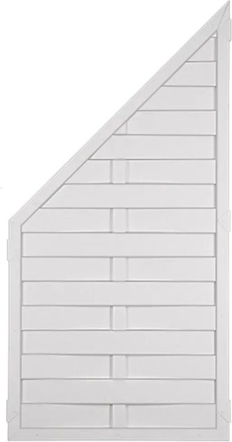 T & J Kunststoff-Lamellenzaun Lightline schräg Weiß B: 90 cm, H: 180 cm - Bild 1