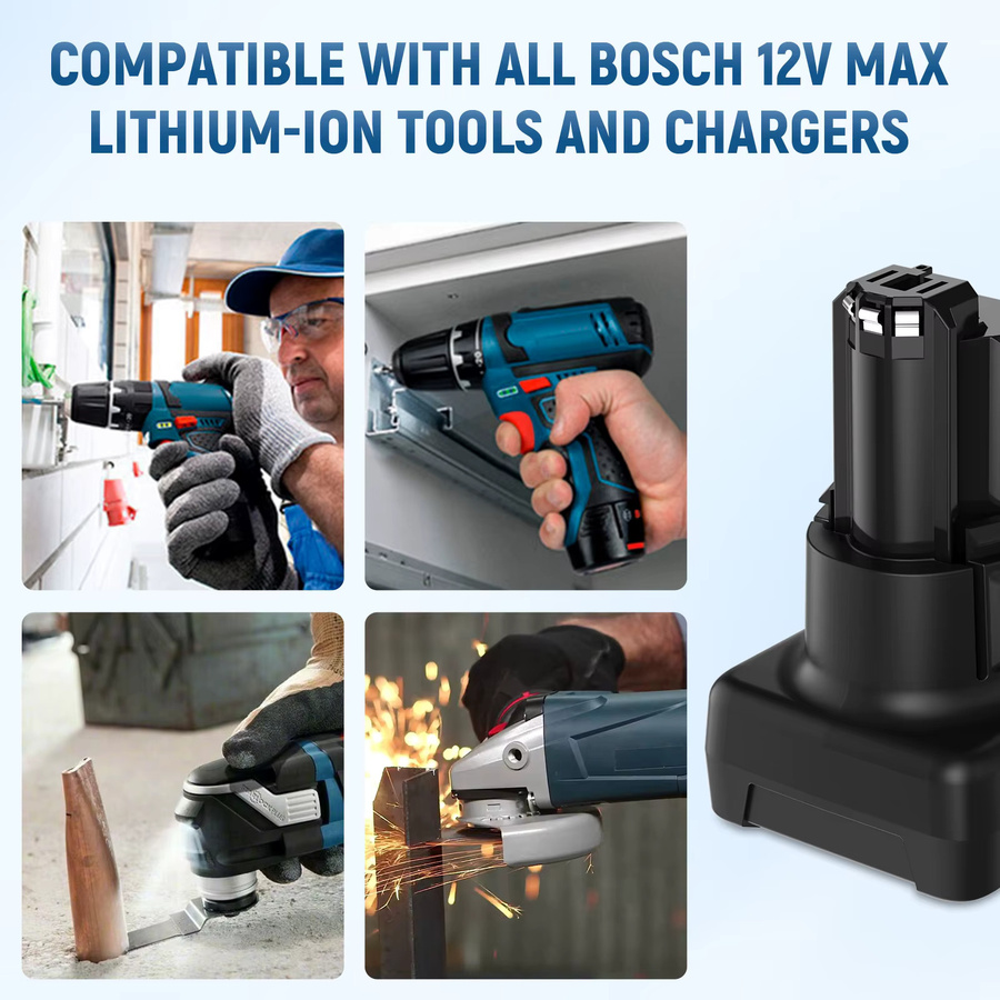 Bosch BAT420 Li-Ion Akku 12V 6000mAh in Schwarz für Power Tools Ersatzbatterie - Bild 6