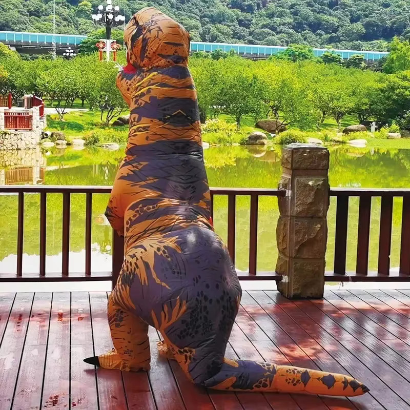 Aufblasbares Dinosaurier Kostüm, T-Rex, Kunststoff - Bild 4