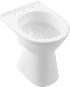 Villeroy & Boch VICARE Stand-Flachspül-WC in Weiß, randlos, mit horizontalem Abgang, B/T: 35,5 x 49 cm - Bild 1