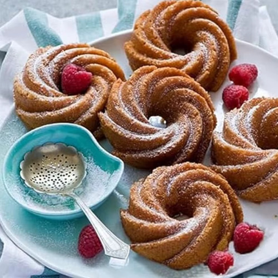Silikon Backform Spiralform für Kuchen, Donuts, Schokolade und Eiswürfel in Blau - Bild 4