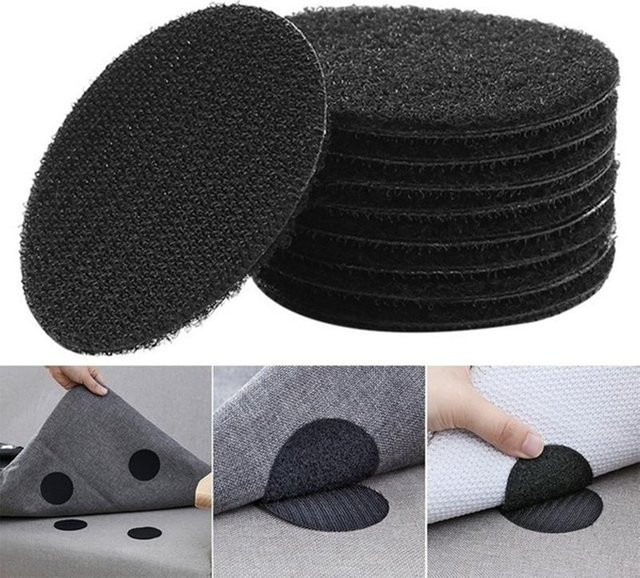 Selbstklebendes Nylonband von Home Lifestyle in Weiß, 20 Paar, Breite: 6 cm, doppelseitig und rutschfest für Bettlaken, Sofakissen oder Teppiche - Bild 1