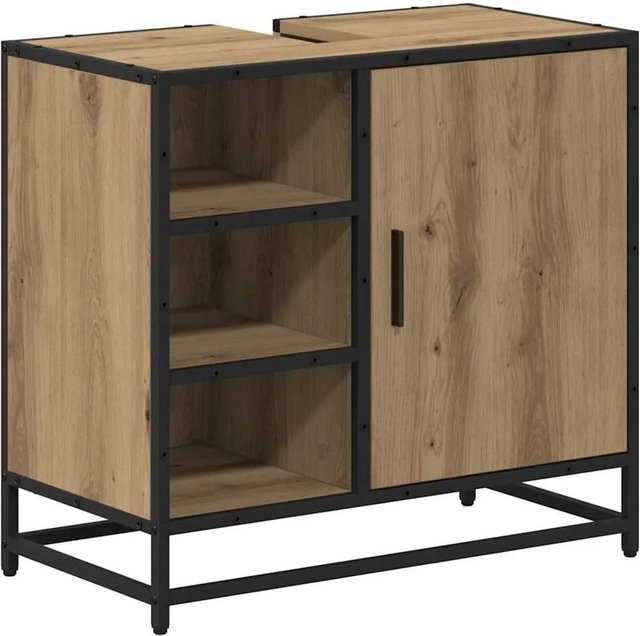 vidaXL Badezimmerschrank Artisan-Eiche in Braun, moderner Schrank aus Holzwerkstoff, B/T/H: 65 x 33 x 60 cm - Bild 1