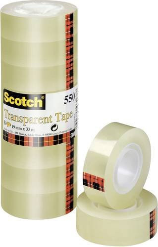 Scotch Klebefilm 550 Transparent, 8 Stück, Breite: 19 mm, Länge: 33 m - Bild 1