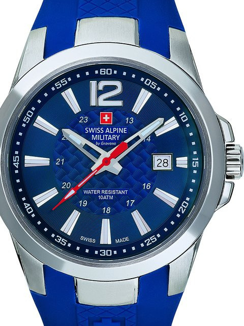 Swiss Alpine Military Herrenuhr, Quarz, Edelstahl, 43 mm, Blau, 10 ATM - Bild 1