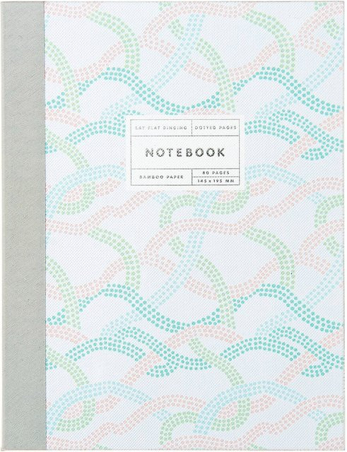 Rico Design Paper Poetry Notizbuch Sky S Waves in Blau und Silber mit 80 Blatt gepunktetem Bambuspapier und Softcover - Bild 1