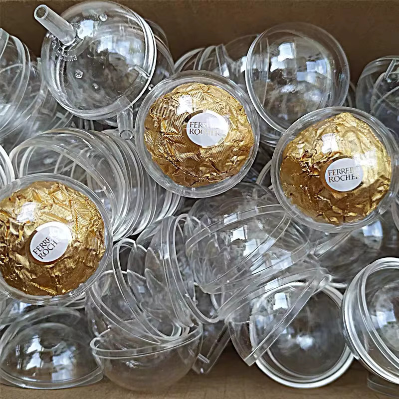 Transparente Schokoladen-Wrapper Boxen aus Kunststoff für Trüffel und Pralinen in Blumenform - Bild 3