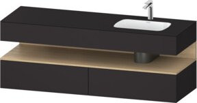 Duravit Einbauwaschtisch-Möbel-Set Qatego in Grau Matt, B/T/H: 160 x 50 x 60 cm - Bild 1
