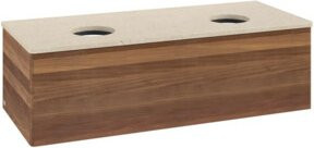V&B Waschtischunterschrank Antao mit Beleuchtung ohne Frontstruktur, Farbe Walnut, B/T/H: 120 x 50 x 50 cm - Bild 1
