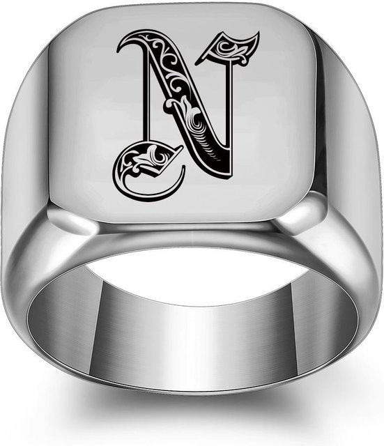 Yiran Jewelry Siegelring Edelstahl, Silber, Herren - Bild 1