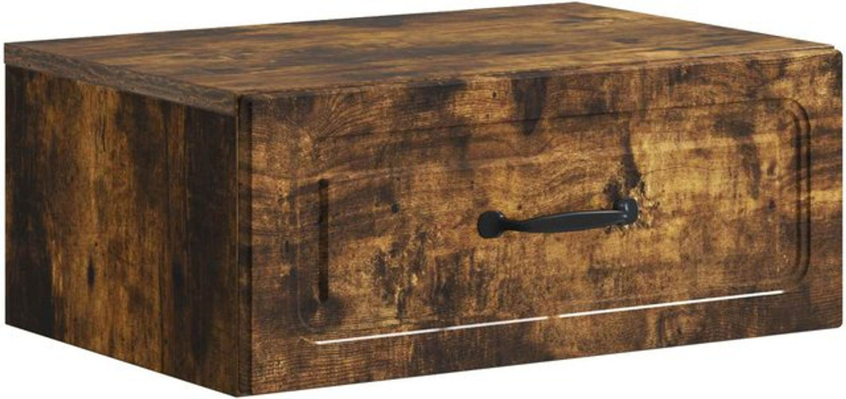 Wandmontierter Nachttisch vidaXL aus Holzwerkstoff in Geräucherte Eiche, B/T/H: 49 x 34,5 x 20 cm - Bild 1