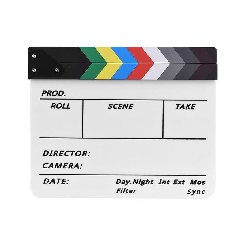Andoer Regie-Klappbrett aus Acryl und Holz, abwischbares Film-Klappbrett für Film und TV in Schwarz, Weiß und Mehrfarbig - Bild 3