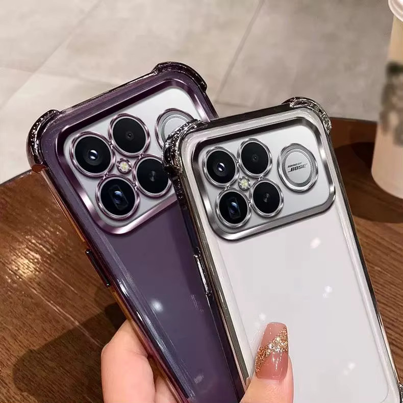 Transparente und stoßfeste Silikonhülle für dein Xiaomi POCO F8 Pro in Silber - Bild 1