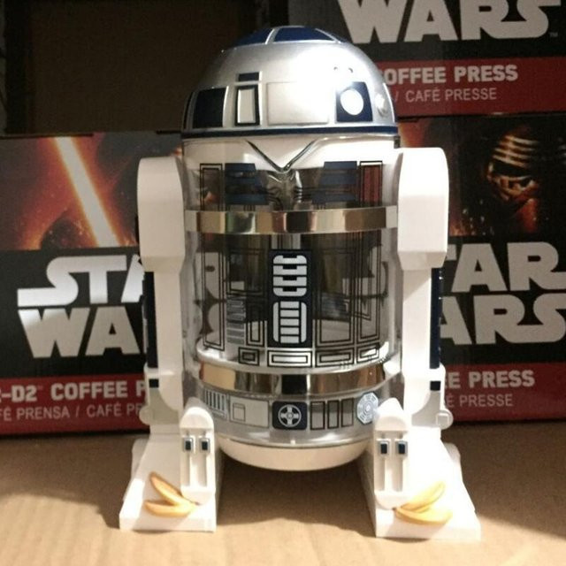 Star Wars R2-D2 Moka Handkaffeemaschine aus Edelstahl in Weiß, 960 ml - Bild 1