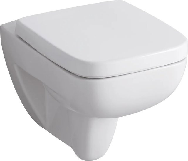 Geberit Renova Plan Wand-WC-Set in Weiß mit spülrandlosem Design, Washdown-Technologie und Soft-Close WC-Sitz aus Keramik - Bild 1