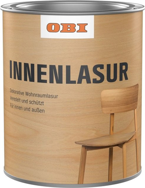 OBI Innenlasur auf Wasserbasis in Ebenholz, Braun, 0,75 l - Bild 1
