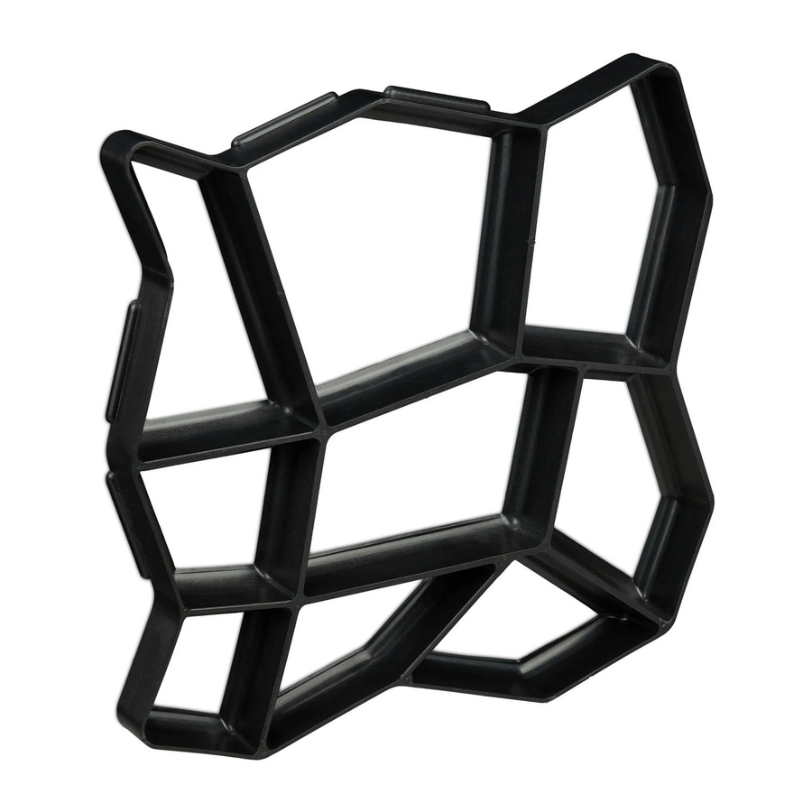 Relaxdays Pflasterform aus Kunststoff in Schwarz, wiederverwendbar, B/T/H: 42 x 42 x 4 cm, 1 kg - Bild 2