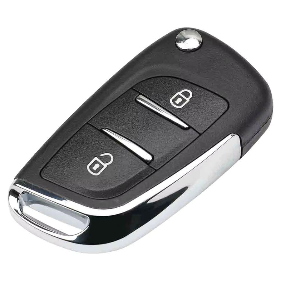 YIQIXIN Flip Auto Fernbedienungsschlüssel für Peugeot 207 307 407 607 408 308 807 und Citroen C4, 433 MHz ID46 Chip, Schwarz, ungeschnitten mit HU83 VA2 Klinge - Bild 2