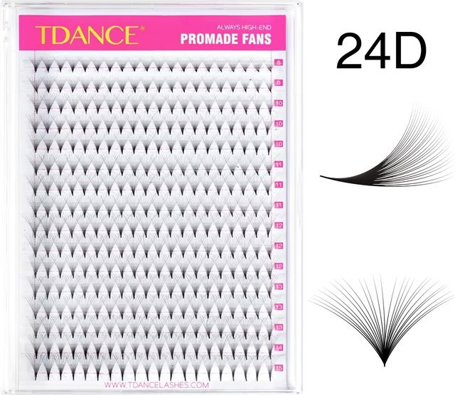 TDANCE 24D Wimpernverlängerungen, Faux-Nerz, matt, 320 Fächer - Bild 1