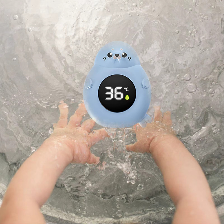 Digitaler Baby Bad Temperatur Monitor mit LED-Anzeige und verbesserter Wasserdichtigkeit in Blau - Bild 4