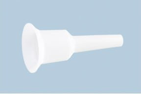 Hünersdorff Rohrstutzen für Fasstrichter aus Kunststoff, Trichteröffnung 253 mm, Ø 50 mm, transparent/weiß - Bild 1
