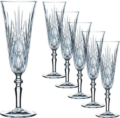 Nachtmann Palais Sektspitz Champagnerflöten aus Kristallglas, 6er Set, Transparent
