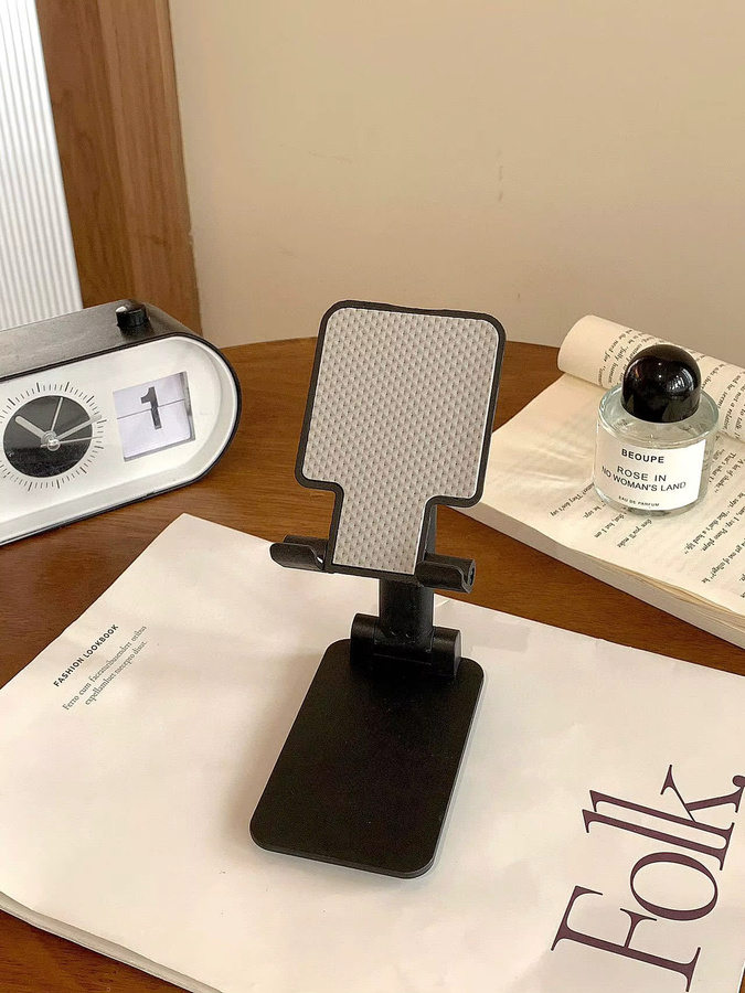 Verstellbarer und faltbarer Telefonständer sowie Tablet-Halter in Pink für Schreibtisch und Bett zur universellen Nutzung - Bild 3